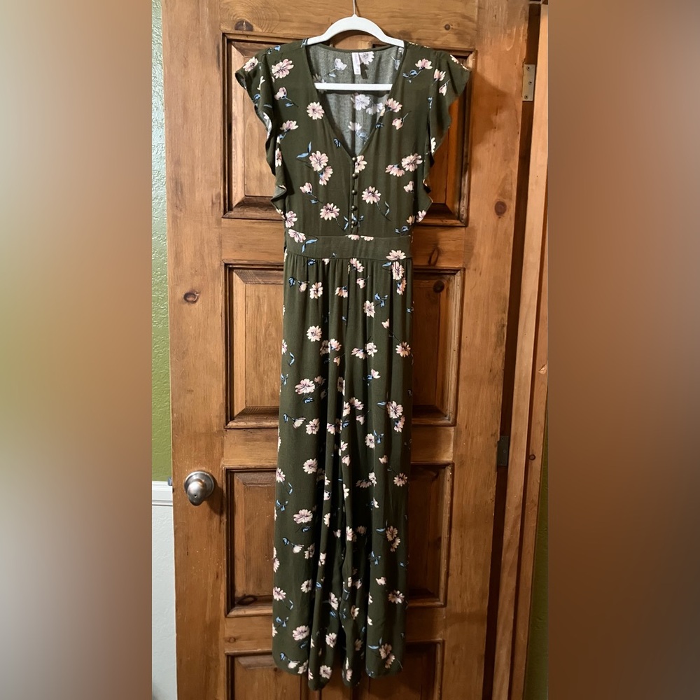 Green Floral Jumpsuit